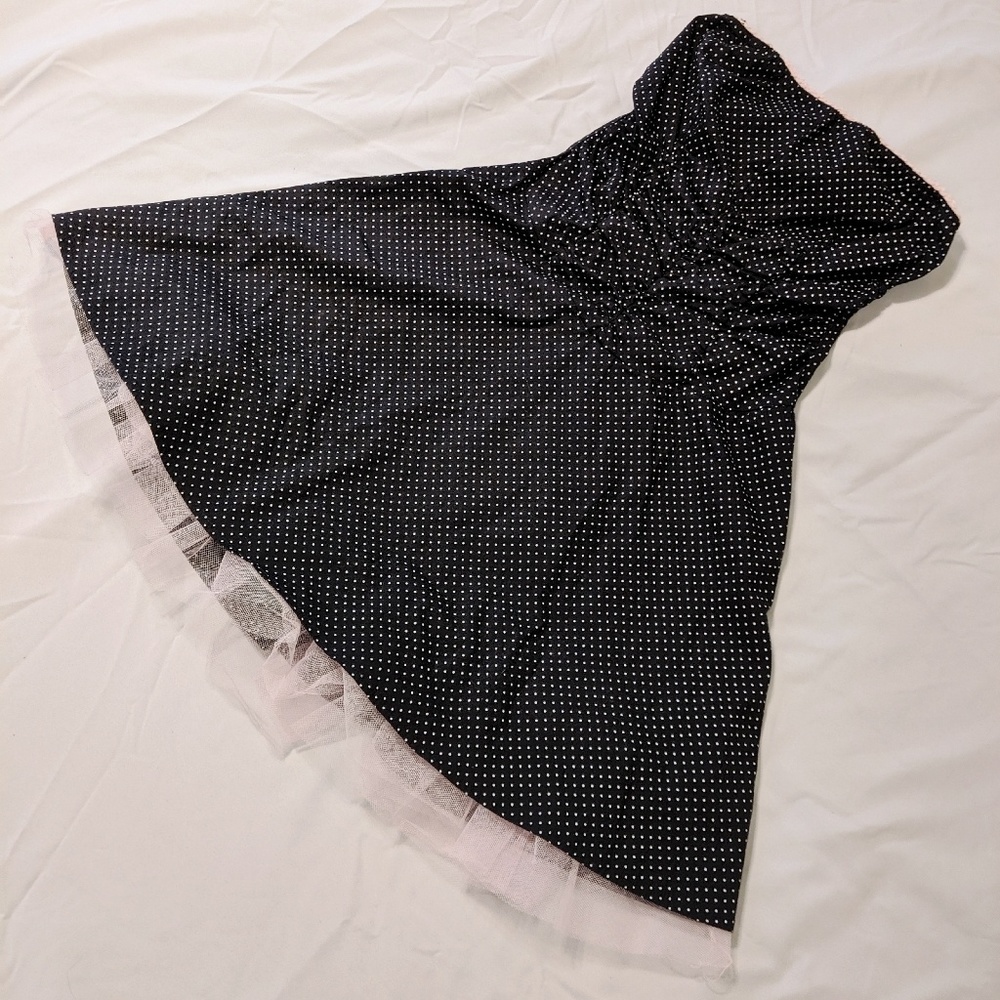 Up Front Polka Dot  Strapless Mini Dress